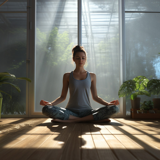 Eine Frau, die Yoga macht, um zu entspannen